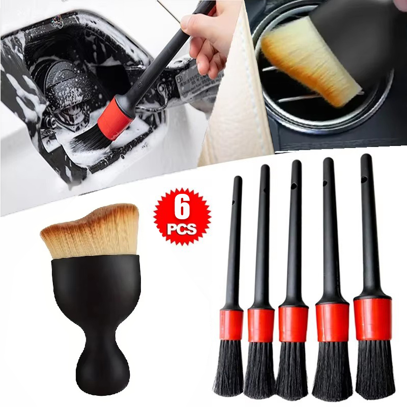 Interior Detailing Kit - 5/6-teiliges Autowaschpflege-Set für die Innenreinigung, Bürsten