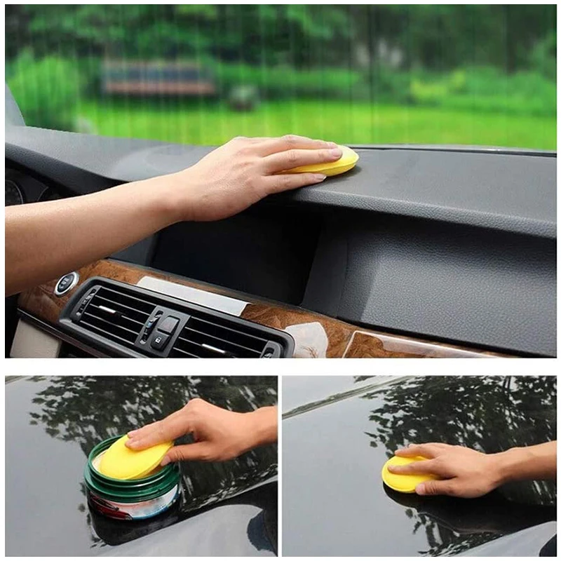Wax Applicator Pad - 12 Stück Runde Autowachs-Polierschaumstoff-Pads, Hochdichte Applikator-Pads,